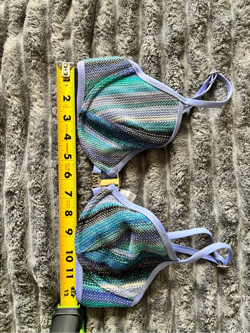 Victoria Secrete Swim Knit Underwire Swim Top Lavender/Teal stripe 32D